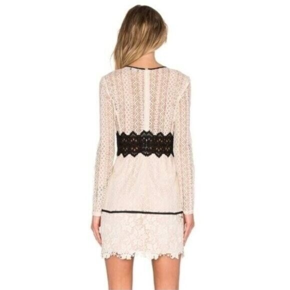 Bardot Bella Lace Cutout Mini Dress in Limestone - Picture 3 of 9